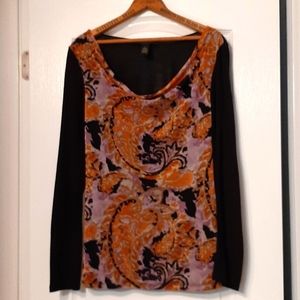 INC International Concepts - Sheer Long Sleeved Top - Size LG - GUC